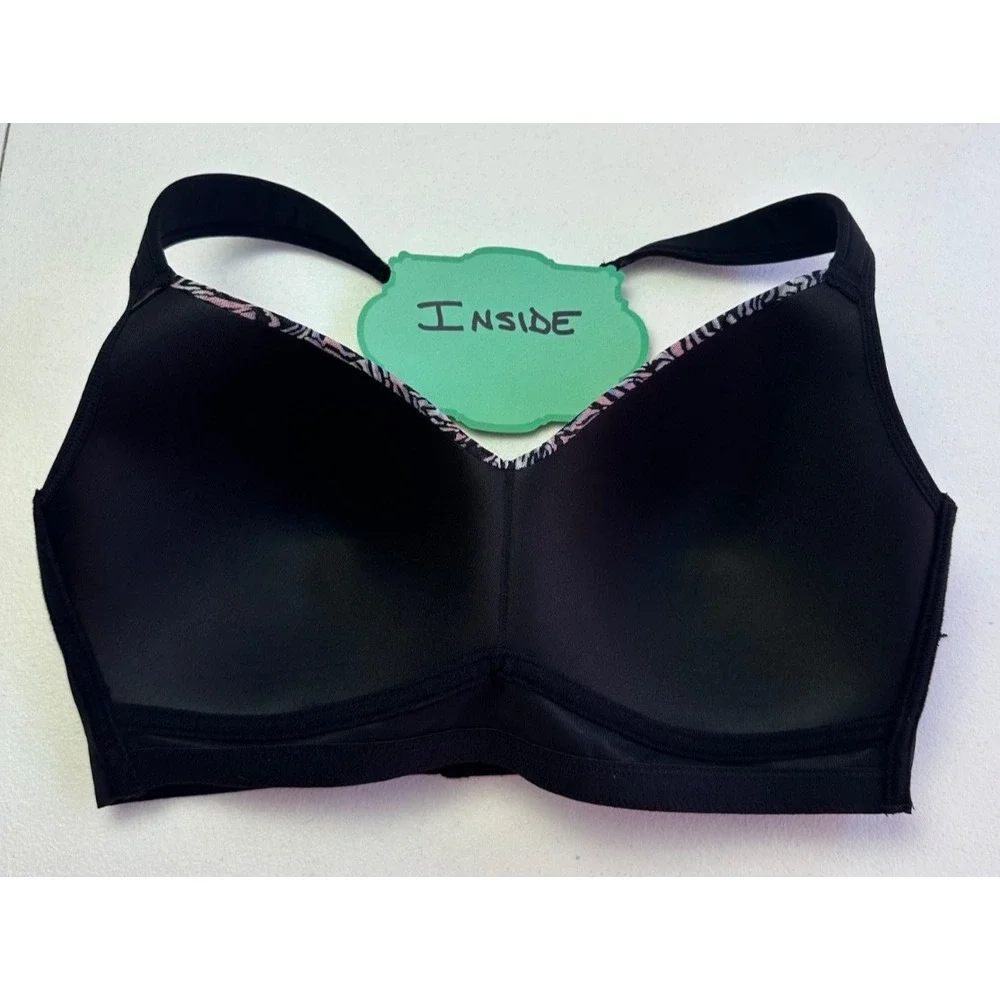 Rhonda Shear 2Pk Molded Cup Bra L Black Zebra Orchid Purple Wireless Comfort - Picture 5 of 16